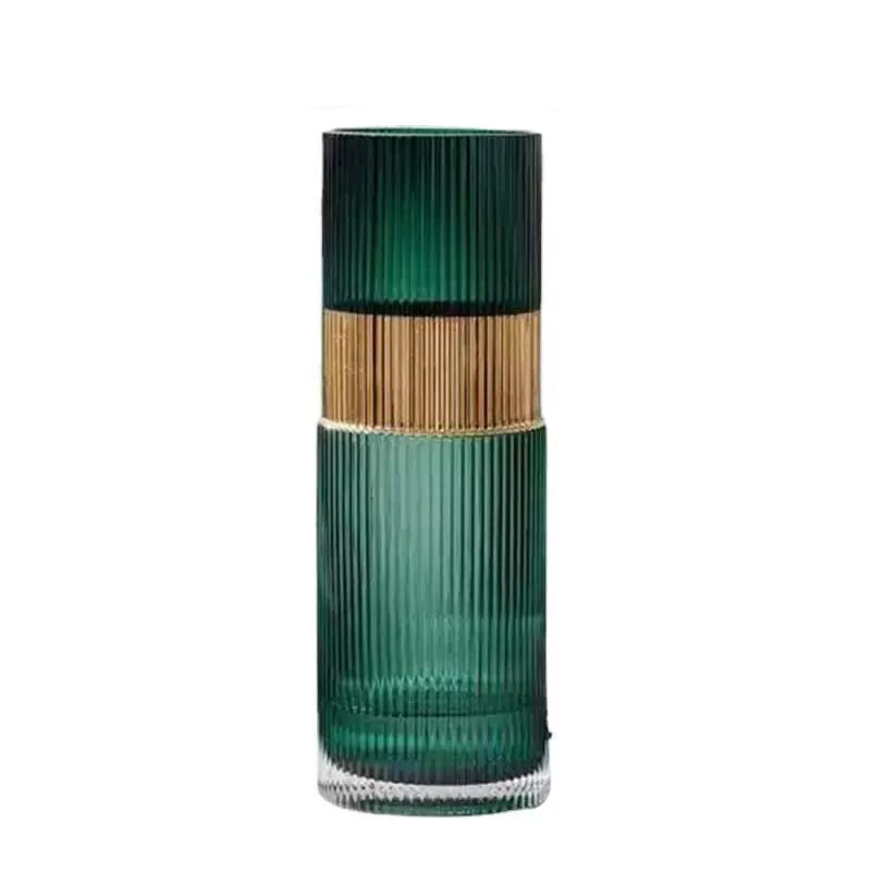 Florero de cristal de metal de lujo ligero de estilo europeo de alta apariencia creativa personalizada sala de estar mesa de comedor arreglo floral decoración artesanía