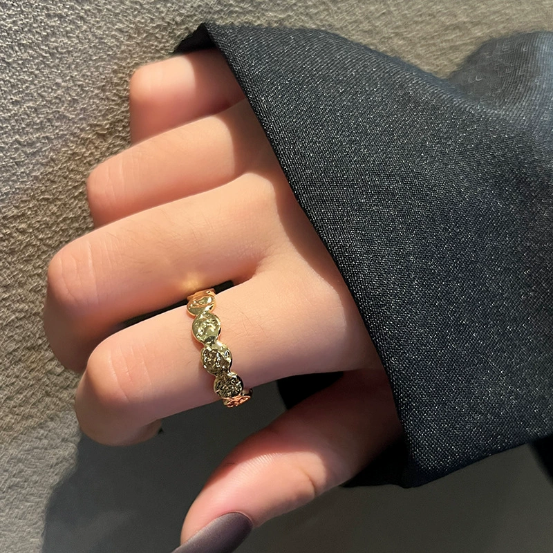 (Cross-border trading), fashionable one size retro golden ring, on index finger, simple and elegant design