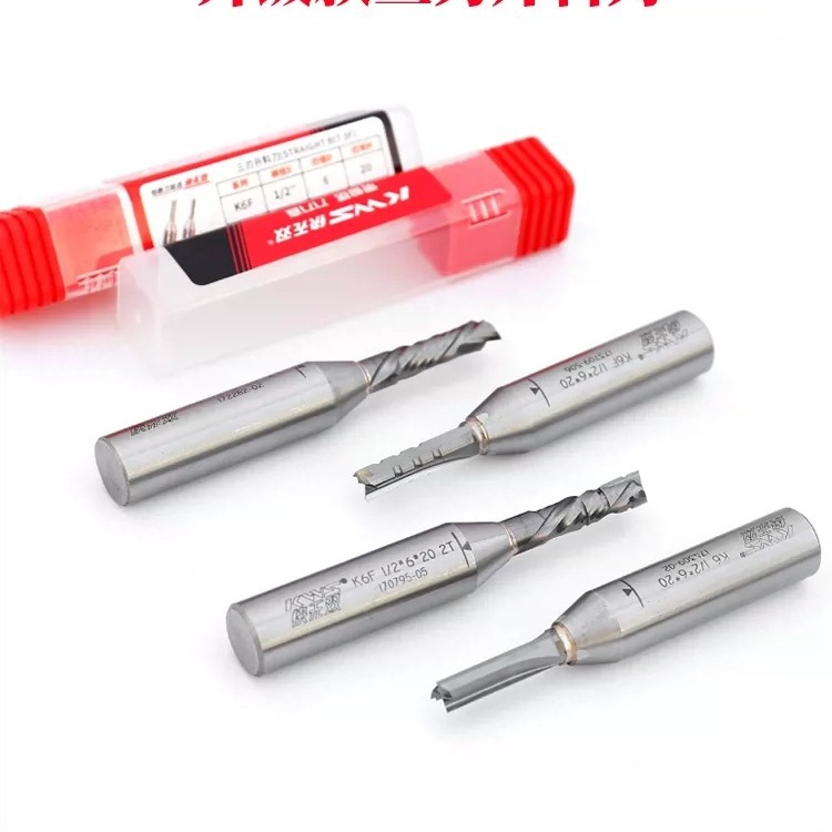 KWS快无双全新升级三刃开料刀数控雕刻开料机TCT直刀下料刀