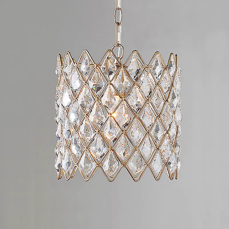 Dining room chandelier, crystal light, round bar light, luxurious style dining room light, dining table light, modern and simple luxury
