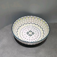 陶瓷碗 9寸浮雕碗批发 陶瓷釉中彩大容量碗 家用餐厅面碗汤碗