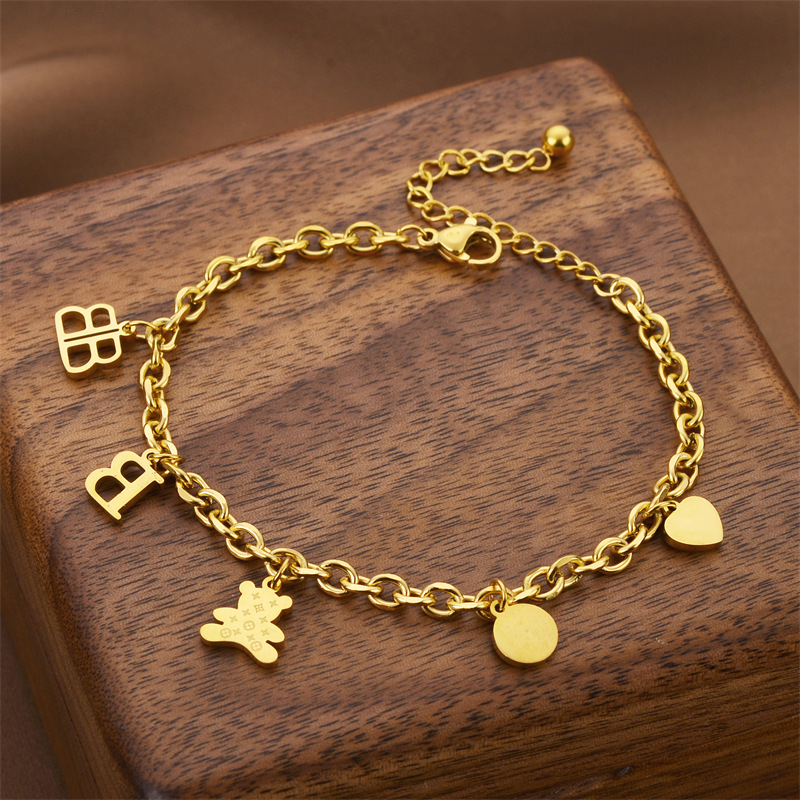 Joyas transfronterizas europeas y americanas Pulsera de acero de titanio de todo fósforo Versión coreana del temperamento bohemio Pulsera de acero de titanio que no se desvanece Joyería femenina