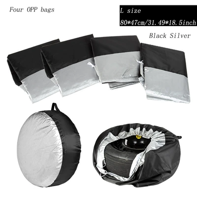 waterproof spare tire cover snow – Spare wheel cover - black-silver-l-code-4pcsopp-bag
