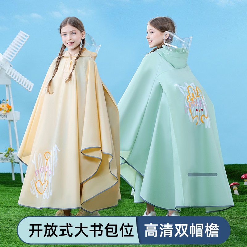 Children's Poncho Raincoat for Boys and Girls, Full-Body Waterproof with School Bag, Special Pullover Poncho for Middle-Aged and Older Students Going to School Children's Poncho Raincoat for Boys and Girls, Full-Body Waterproof with School Bag, Special Pullover Poncho for Middle-Aged and Older Students Going to School