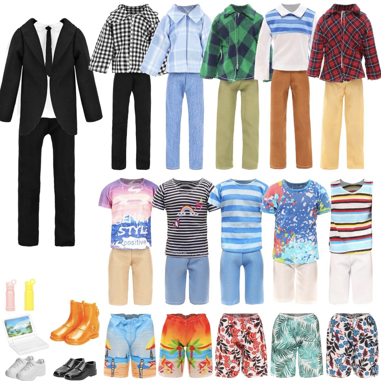 Dress-up dolls, men's clothes, foreign trade, cross-border wholesale, toys, accessories, girls' shoes, pants, jewelry, suits