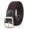 Woven elastic canvas belt [square buckle 2.5cm brown]