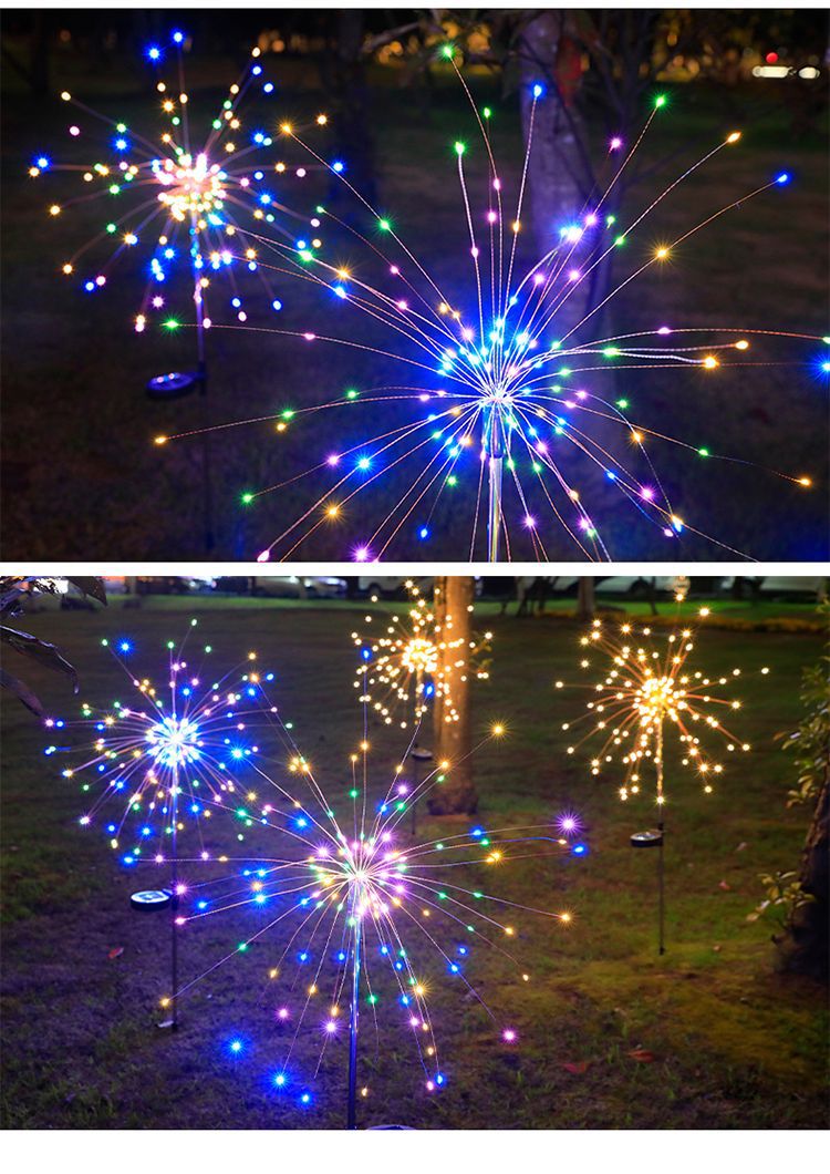 Led Solar Fireworks Light For Garden Outdoor Waterproof Decor_voghion.com