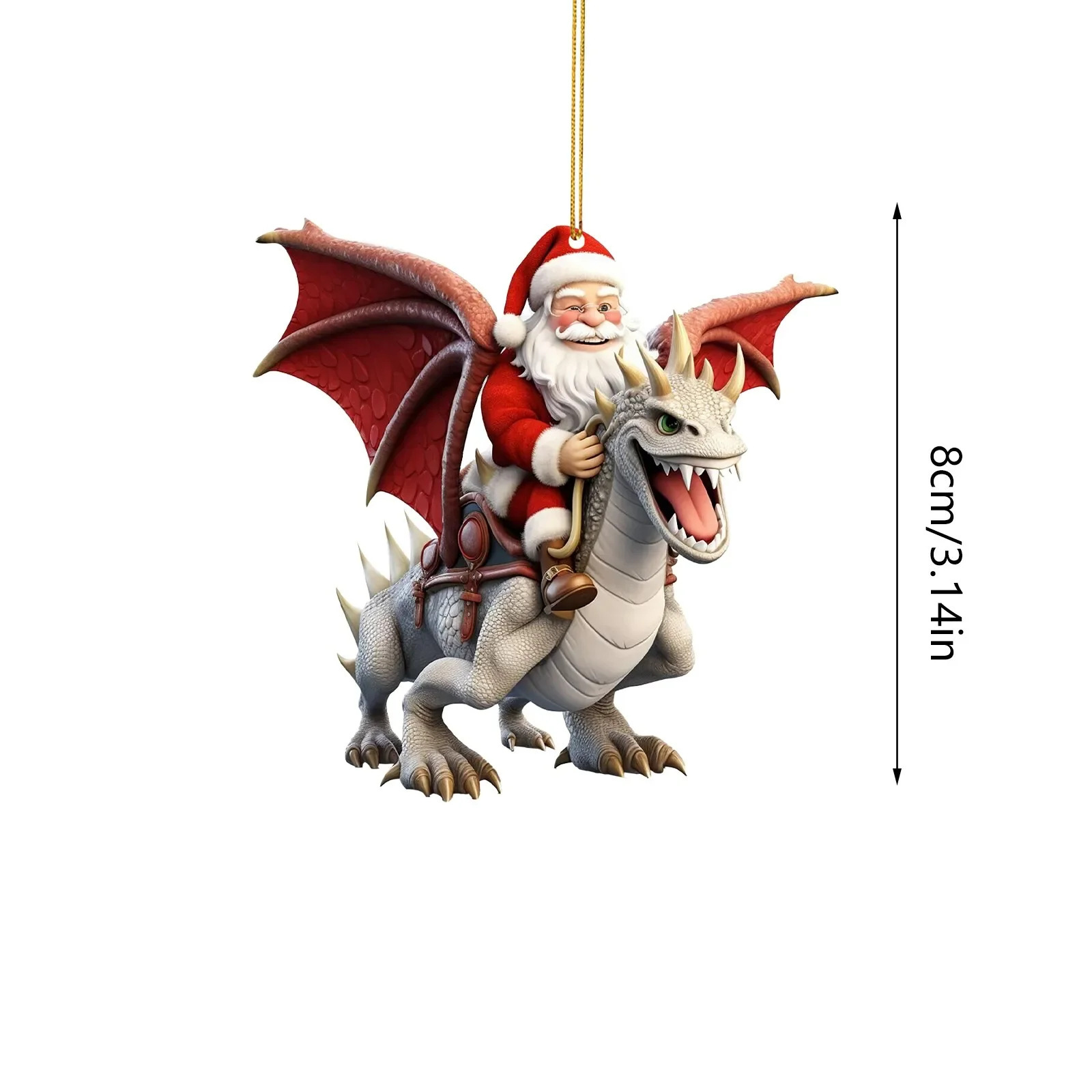 2023 Santa Claus equitación Flying Dragon Sky gota regalo ambiente de vacaciones, decoraciones colgantes, acrílico regalos Navidad