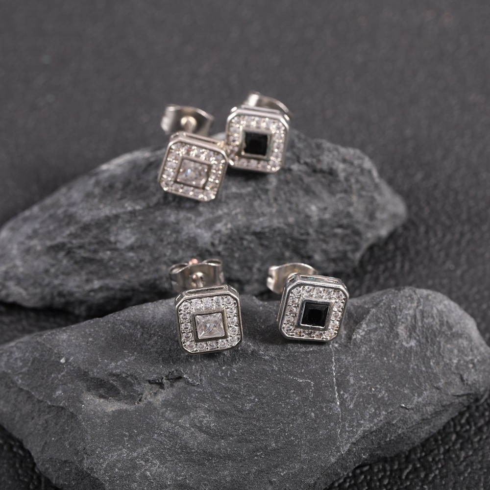Minimalist Stainless Steel Stud Earrings For Men Punk Style_voghion.com