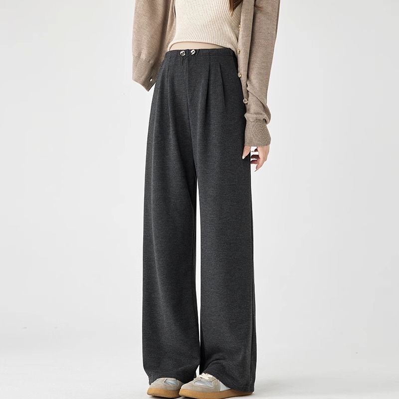 Dark gray spring and autumn style [covers the flesh and makes you look slimmer without tightening the belly]