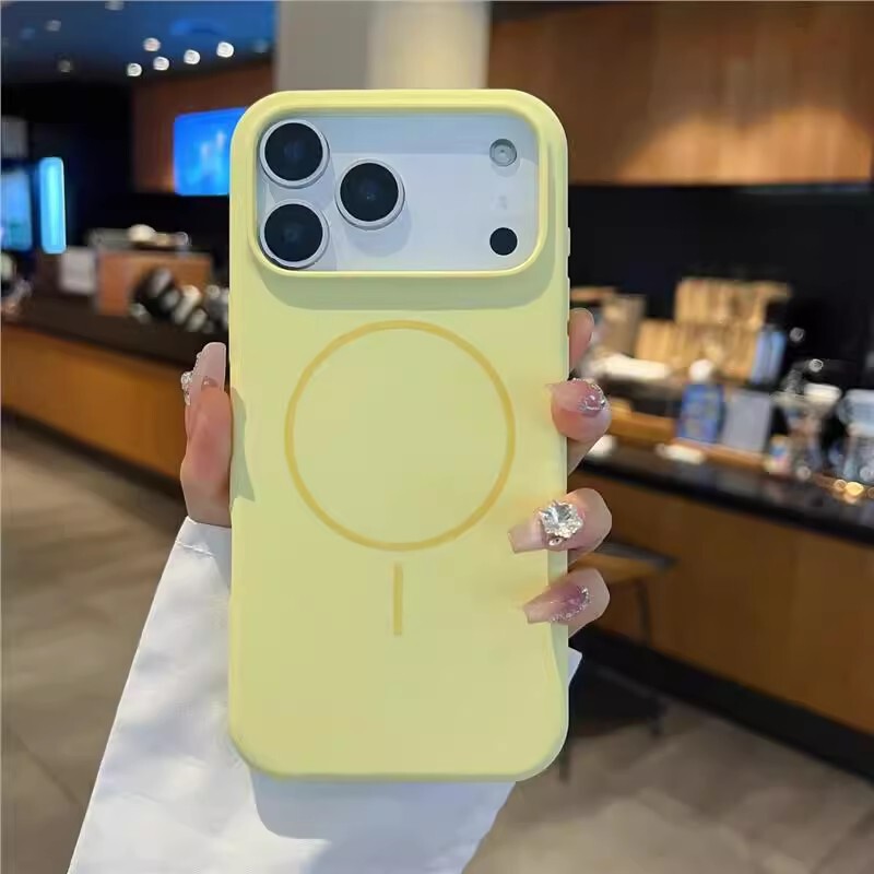 适用苹果17ProMax手机壳液态硅胶细圈磁吸iphone16纯色防摔保护套|undefined