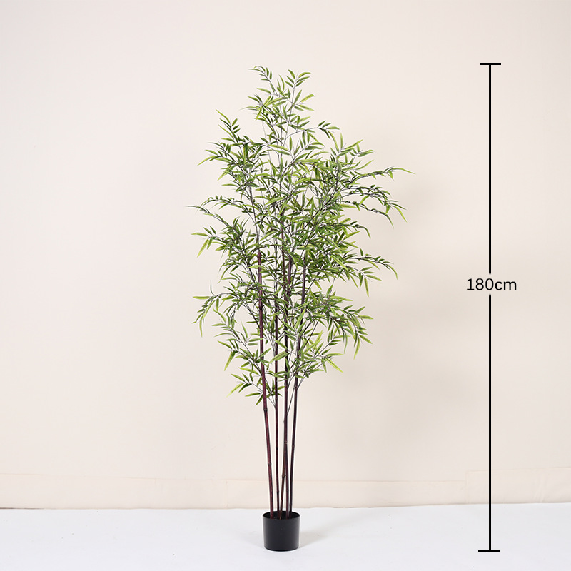 Nuevo bambú de simulación de estilo chino bambú falso bambú verde en macetas decoración de interiores bonsai pantalla de patio paisaje estilo minimal
