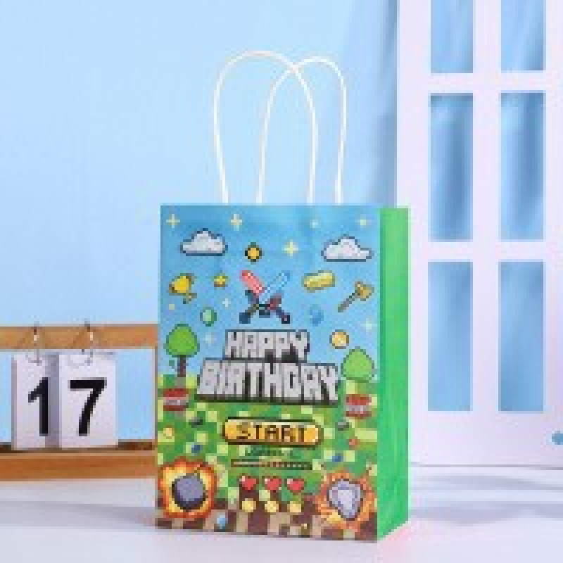 Bolsas de regalo de cumpleaños, bolsas de cartón cartón, bolsas de embalaje para llevar, bolsas de embalaje de regalo de fiesta para niños, bolsas de mano