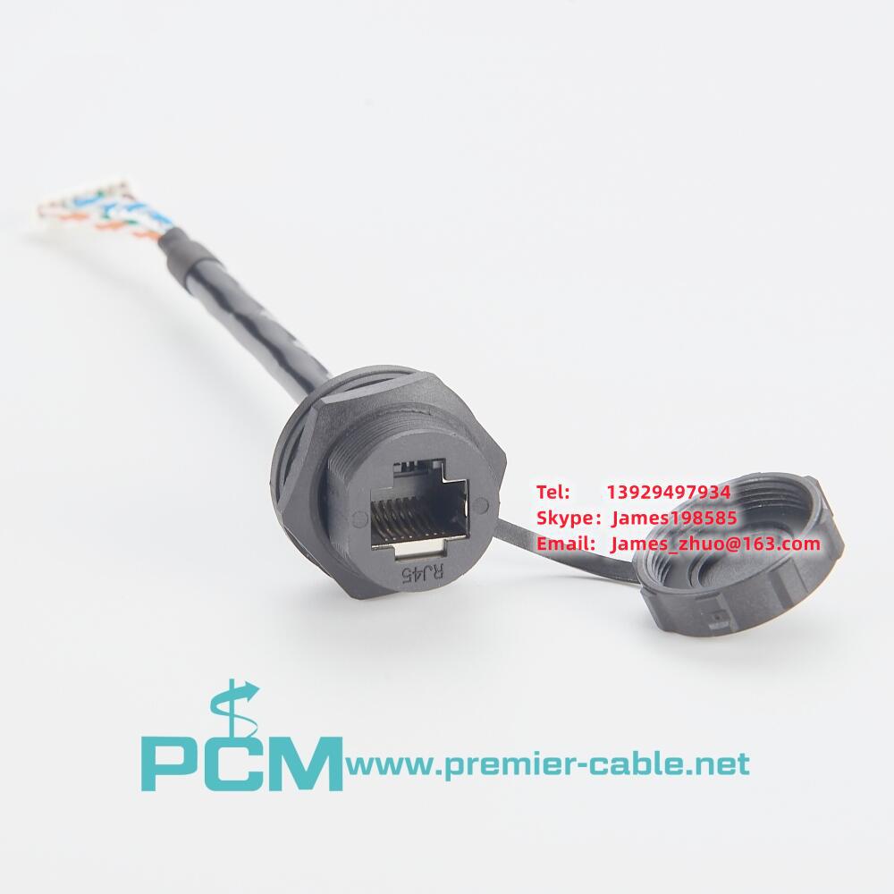 IP67 RJ45插孔到MOLEX 355070800以太网端口接线组件