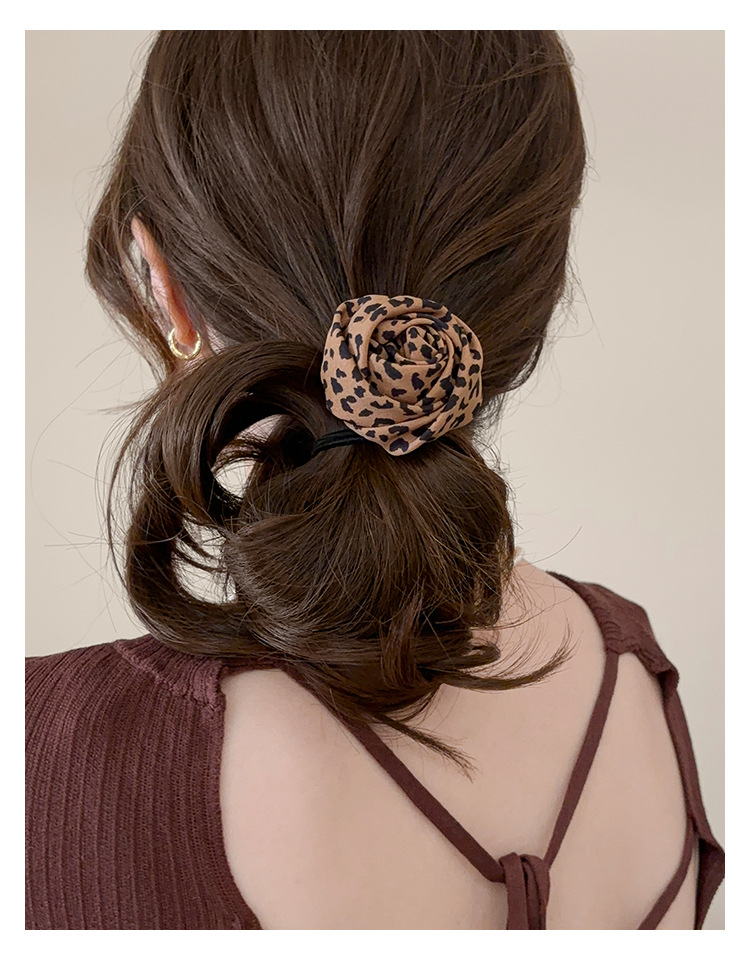 20g Weight Hair Tie Hair Accessories Type 1 Piece Quantity Holiday, Daily Occasion Cloth Material Leopard Pattern All Seasons Season Women's Gender Streetwear Style Streetwear Women's Leopard Cloth Hair Tie 3