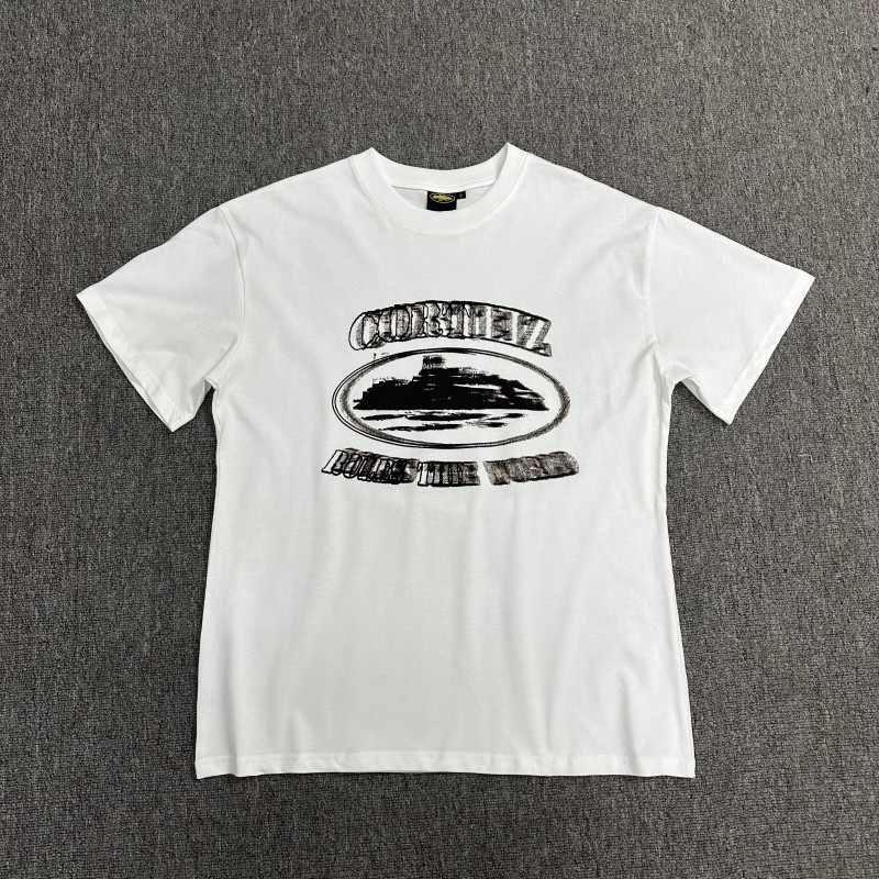 Comercio exterior al por mayor Alcatraz Basic Series C0rteiz Phantom Letter Logo Camiseta impresa Traje de pareja