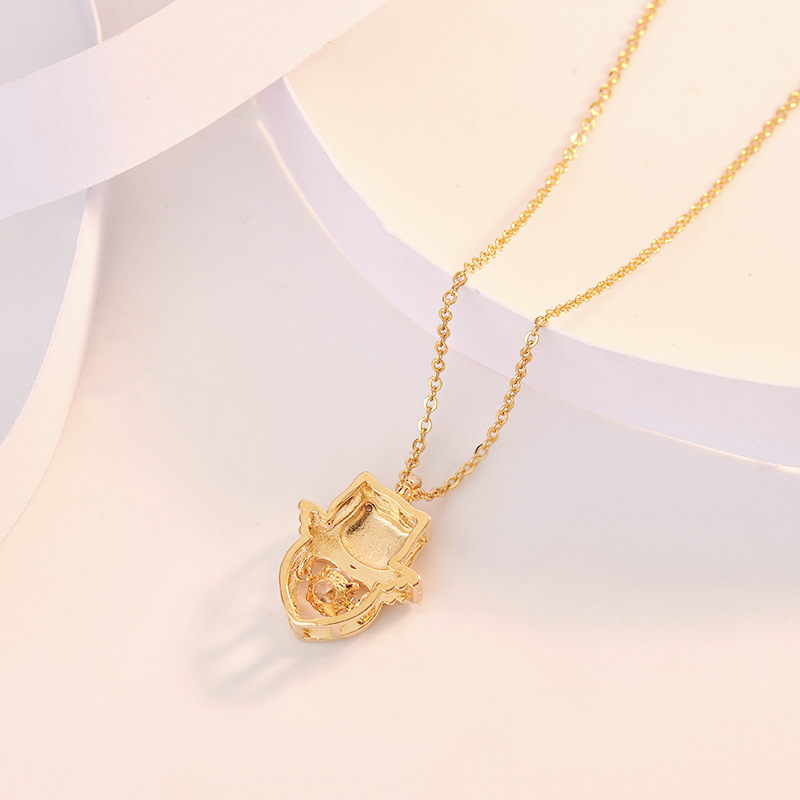 Nuevo lindo pequeño ángel KT gato elegante colgante collar femenino versátil nicho diseño sentido clavícula cadena regalo femenino