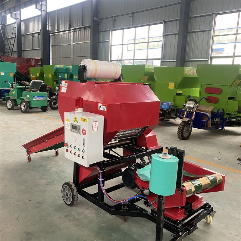 Máquina de empaque de silaje automático de paja de maíz empaquetando y empaquetando máquina integrada de empaque de silaje de forraje