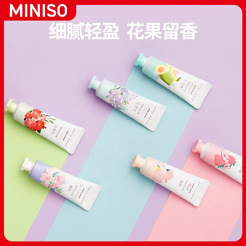 MINISO Flower Fruit Series Hand Cream, Long-Lasting Non-Greasy, Suitable for Both Women and Men, Moisturizing Hand Cream for Autumn and Winter