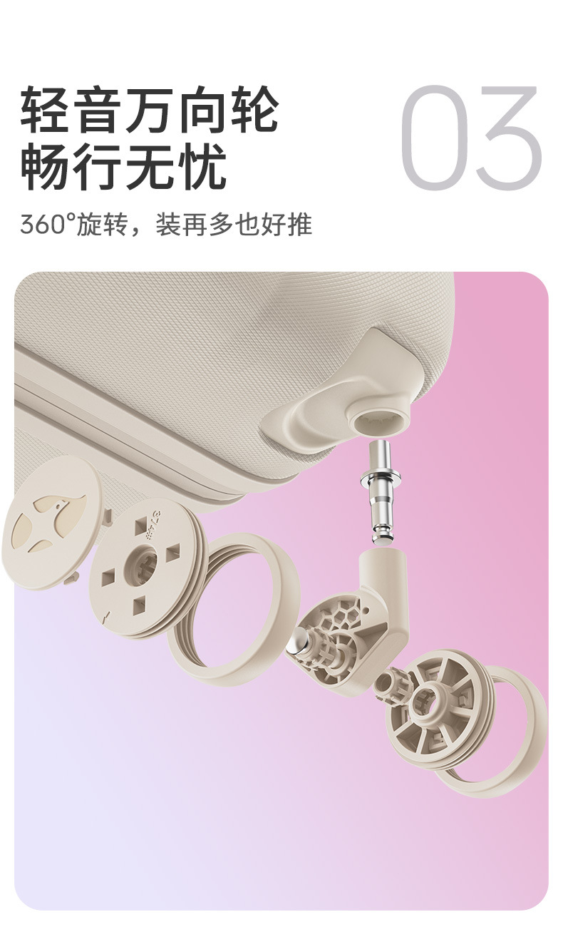 Vali kéo Mango Bird 20 inch chống rơi chống mài mòn, cổng sạc tiện lợi — Thanh kéo rộng có khóa kéo chống nước và cổng sạc hành lý màu hồng chi tiết 8