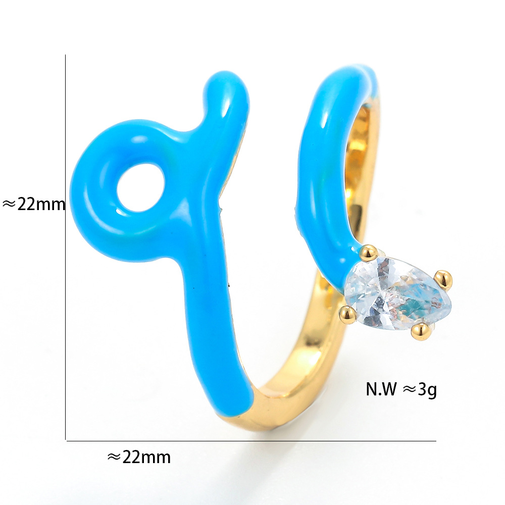 Koreanische Version Der Kreativen Persönlichkeit Schlange Ring Weibliche Ins Einfache Und Niedliche Farbe Tropfenöl Schlangen Förmige Essens Finger Ring Außenhandel Schmuck display picture 5