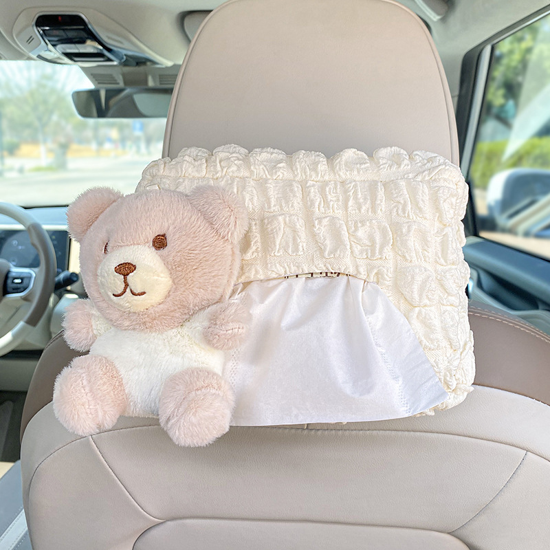 Caja de pañuelos para coche linda y sencilla caja de dibujo para coche colgante barandilla de almacenamiento de alta calidad suministros de decoración de coche