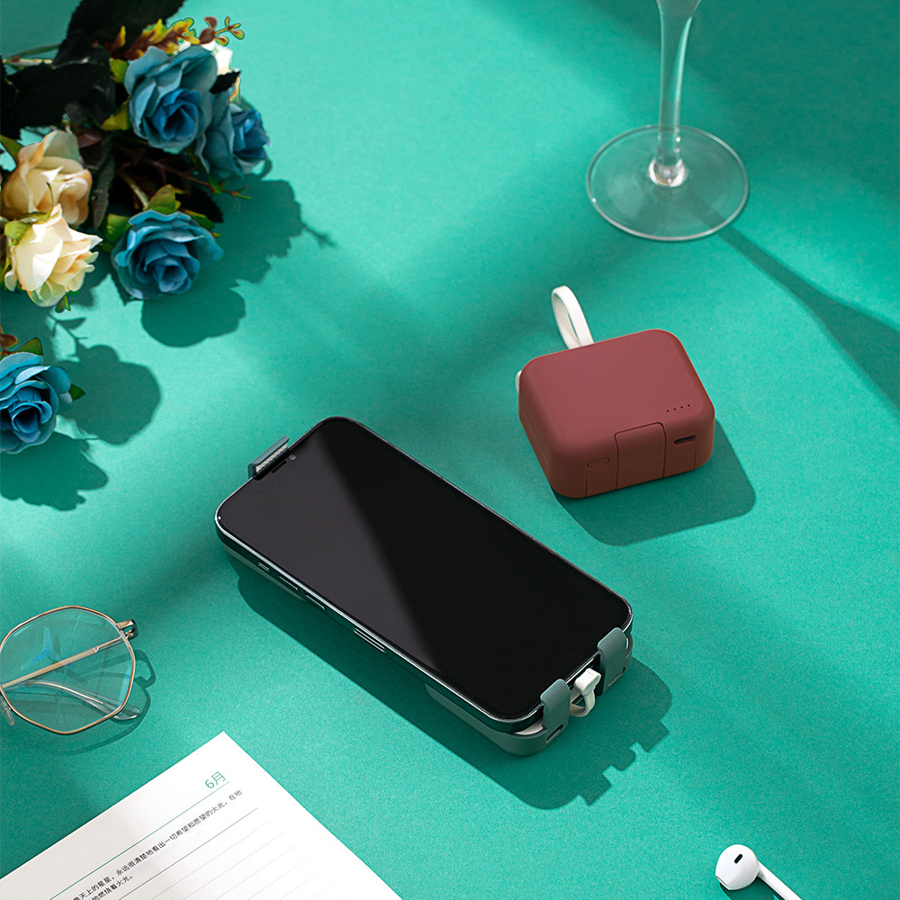 2023 Nieuwe Mini Handtas Back Clip Bank Wordt geleverd met Dual Line Opvouwbare Draagbare Standaard Mobiele Voeding_voghion.com