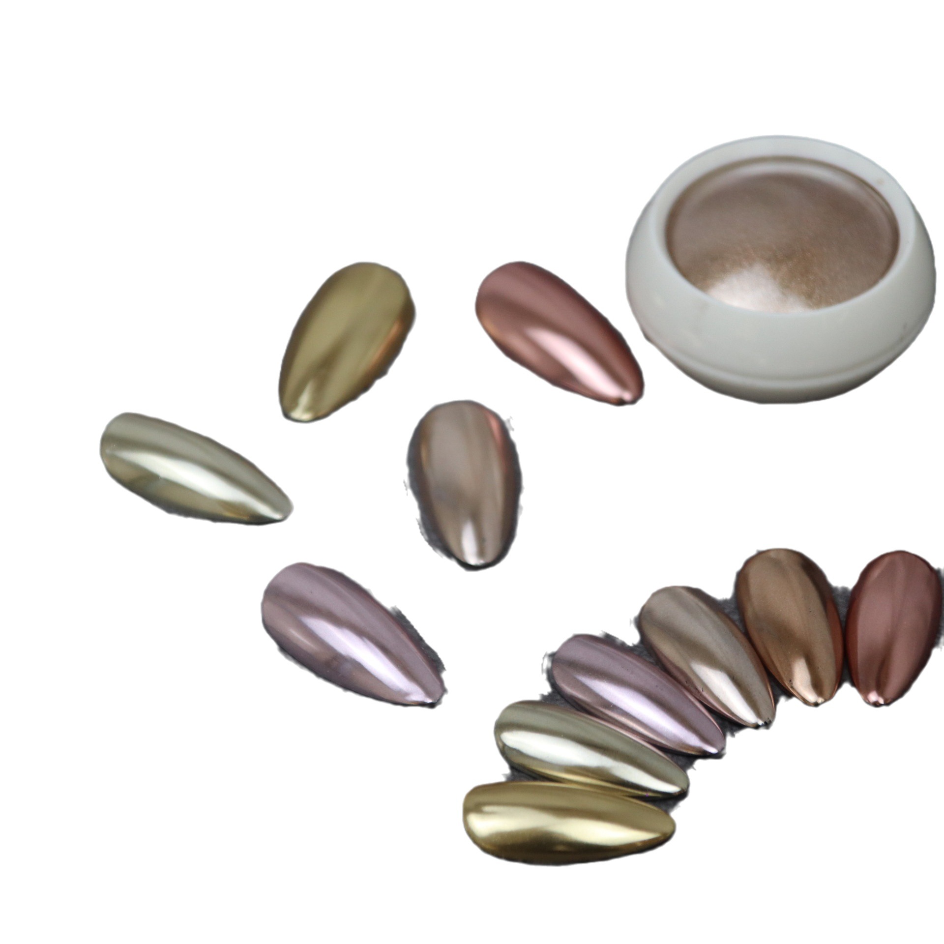 Uñas espejo mágico polvo espejo harina neón titanio polvo de oro Internet celebridad luz oro rosa plata brillante lujo oro Champagne clavo polvo brillante
