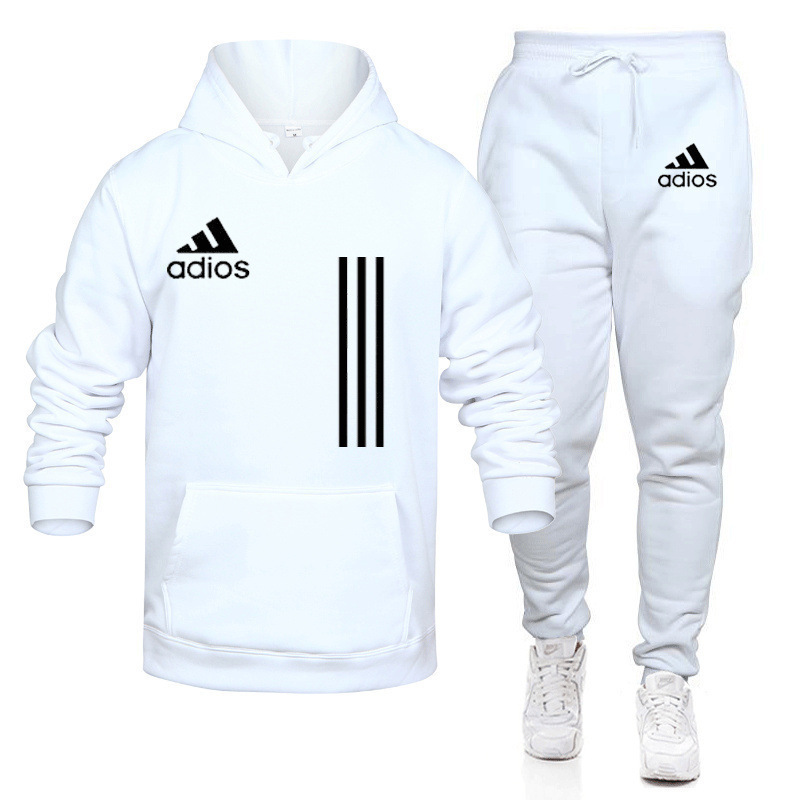 Autumn and Winter Men's Casual Sweatshirt Suit Sports Pullover Printed Sweatshirt Fashion Fleece Sweatshirt Men's Two-Piece Set
