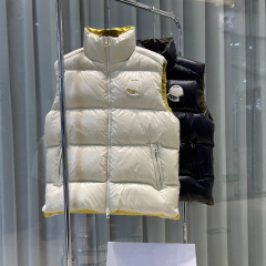 毒家现货原标M蒙家大标LOGO毛巾绣90白鸭绒羽绒服马甲外套男女