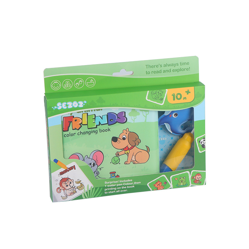 SEZOZ cambio de agua de Baño Libro mágico cambio de color Eva libro de tela educativa educación temprana libro de pintura de agua 0-3 años de edad juguetes infantiles