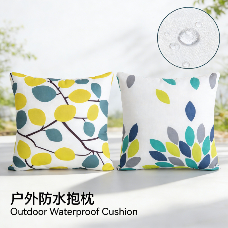 Factory Custom-Made Outdoor Waterproof Printed Throw Pillow with Pp Cotton Filling, Decorative Splicing Pillow for Bed, Sofa, Terrace Furniture