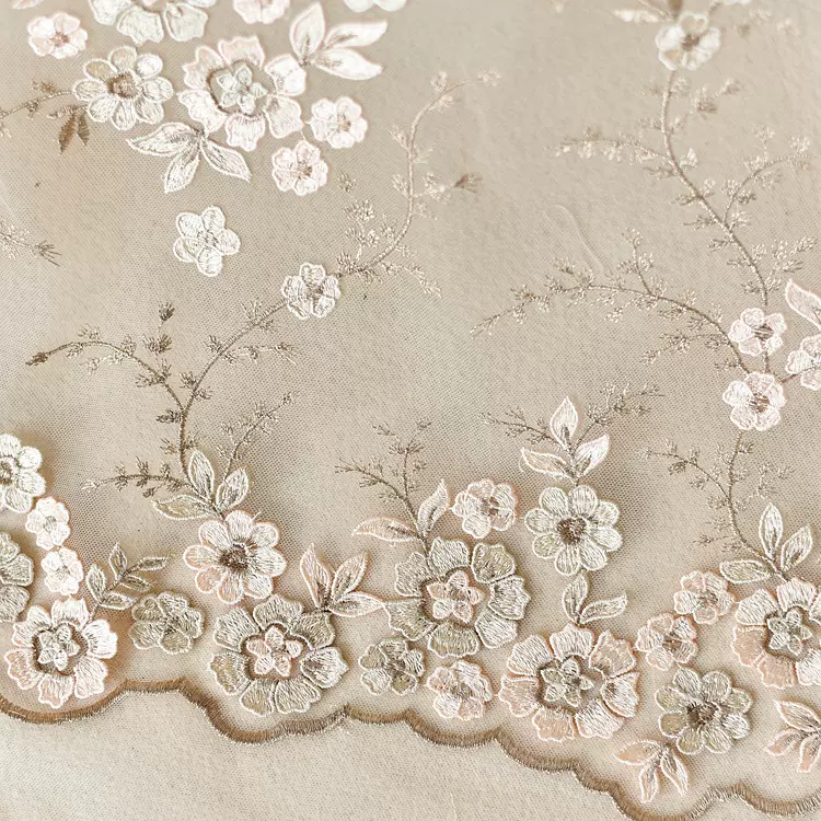 多色立体刺绣蕾丝花边辅料婚纱礼服手工diy面料服装演出服布料蓝