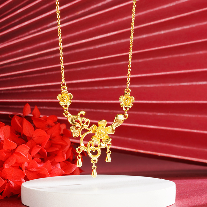 Vietnam oro retro mujer alta sensación collar de flores de vid viento chino no se desvanece joyas de novia de moda al por mayor