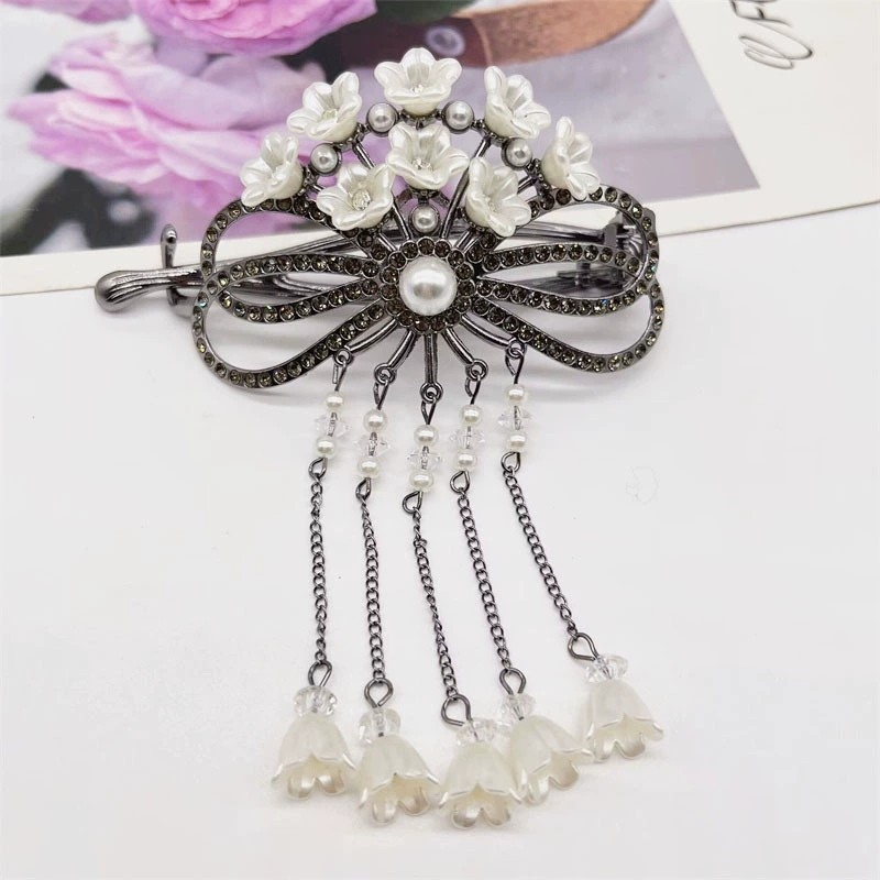 Pilsan Play Car with bow with tassels, ponytail from pearl, hairgrip, 2023 collection, orchid, wholesale