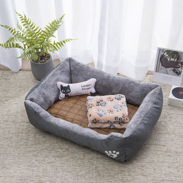 Transfronterizos de suministro directo de tela de caña gatos nido de cuatro estaciones de tejido general gatos nido de peluche perros cojín de juguetes bola gatos nido