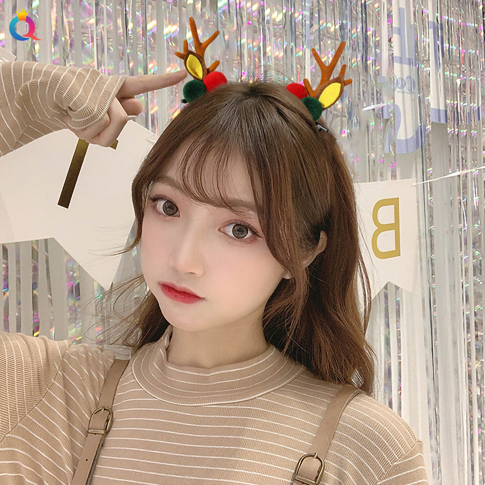 Christmas gift Christmas headdress plush large hair band high-grade hair tie ins large ring_voghion.com