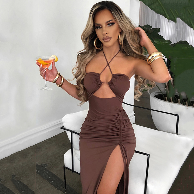 Sleeveless Sexy Female Midi Backless Dresses Slim Night Club Party Women's Dress Bodycon Vestidos Elegantes Para Mujer_voghion.com