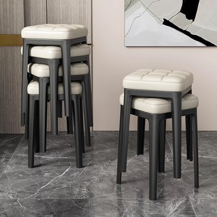Plastic Thickened Stool for Home Use, Modern and Simple Adult Plastic Stool, Round Stool, Dining Chair, Stackable Bench Wholesale