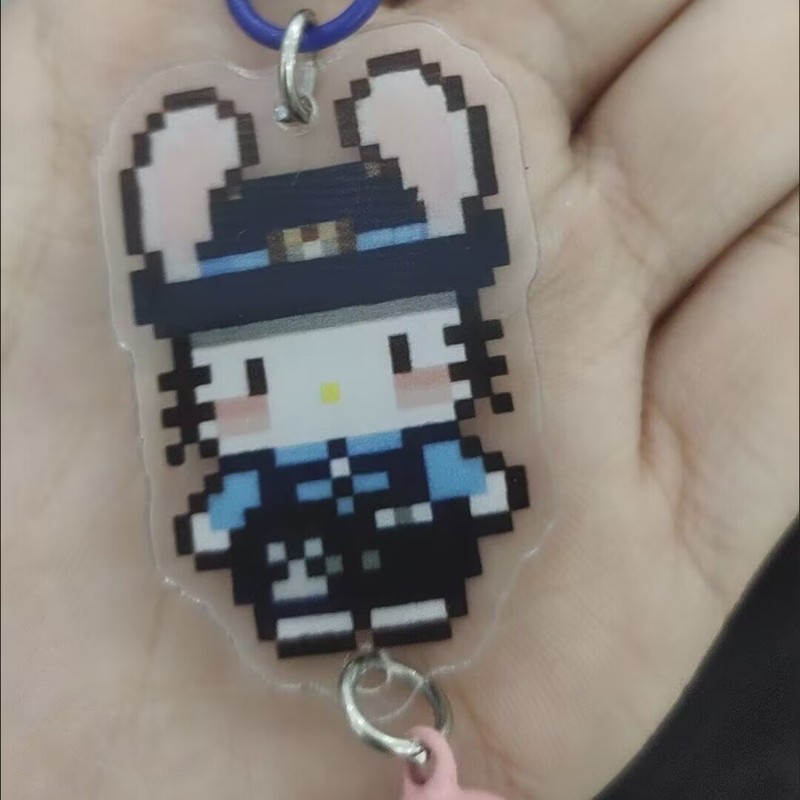 漫画ニックジュディピクセルペンダントアクリル甘いガールハートバッグキーホルダー漫画 kt スクールバッグペンダント|undefined