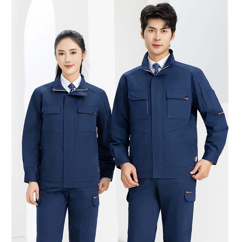 Антистатический весенний и осенний комплект рабочей одежды с длинными рукавами CVC износостойкий однотонный механик-мастерская