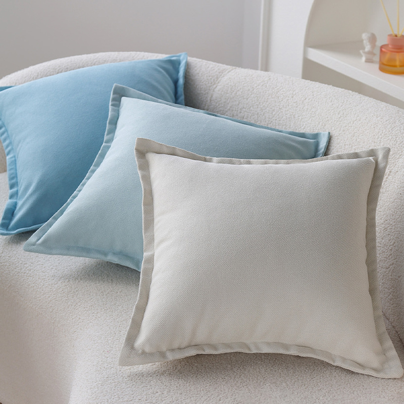 Azul estilo nórdico almohada sofá simple almohada sala de estar sensación de alta calidad almohada hotel decoración suave