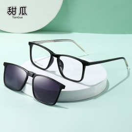 8186日韩系磁吸套镜夹片式墨镜配度数近视框架装饰眼镜偏光太阳镜