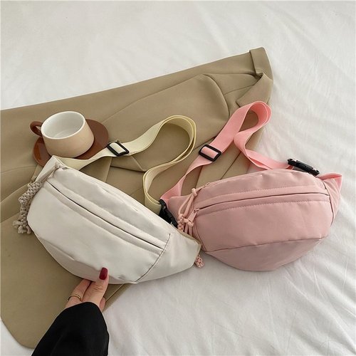 Korean style simple nylon cloth small bag for women  new textured single shoulder armpit bag chest bag crossbody small waist bag