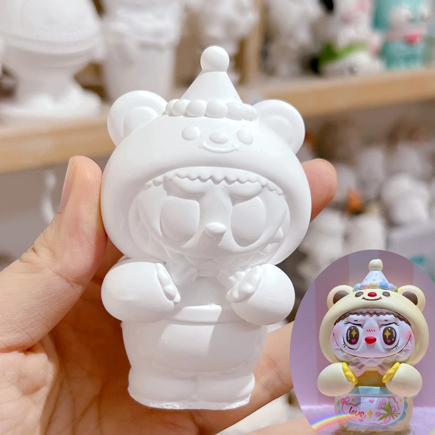 Labubu gypsum doll first generation second generation third generation labubu DIY graffiti peripheral clothes accessories plate