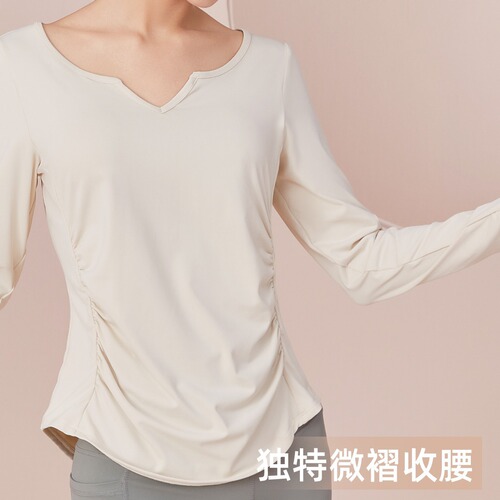 Women's Yoga Top Long Sleeve Advanced Design T-Shirt Running Loose Cover Stomach Quick Dry Fitness Yoga