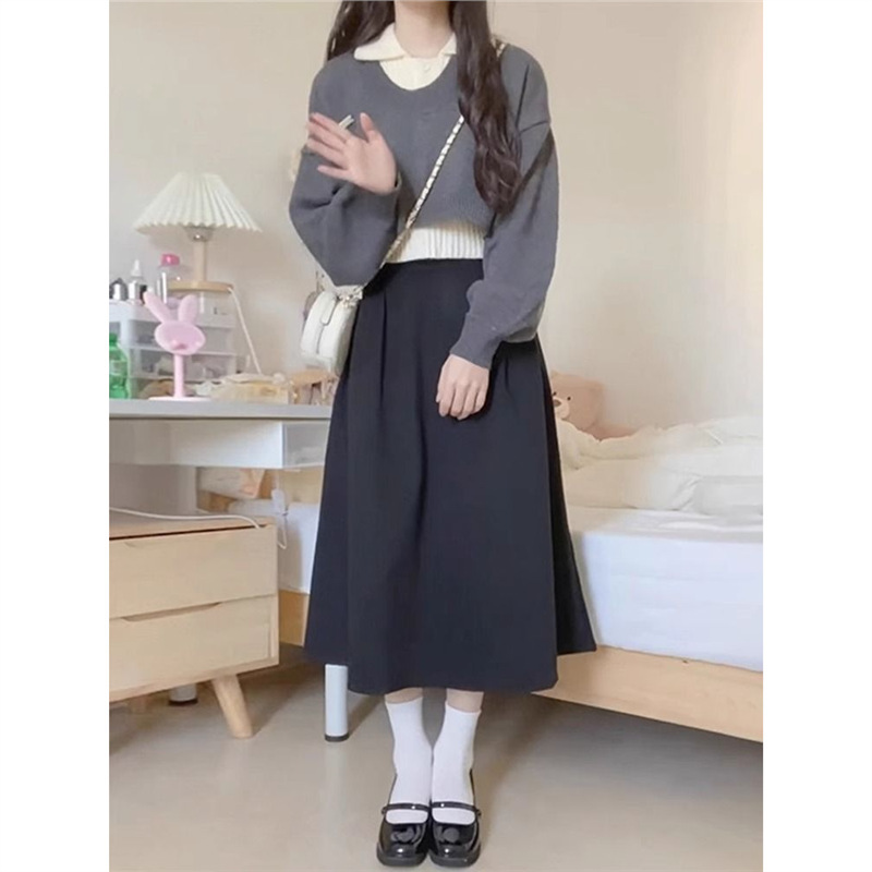 Early Autumn Back-To-School Outfit Three-Piece Suit Korean Style Atmospheric Dress Autumn Women's 2025 New Style Relaxed Feel Early Autumn Back-To-School Outfit Three-Piece Suit Korean Style Atmospheric Dress Autumn Women's 2025 New Style Relaxed Feel