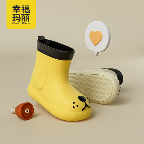 Happy Mary new children's rain boots EVA cartoon cute non-slip boys and girls baby rain boots children's shoes