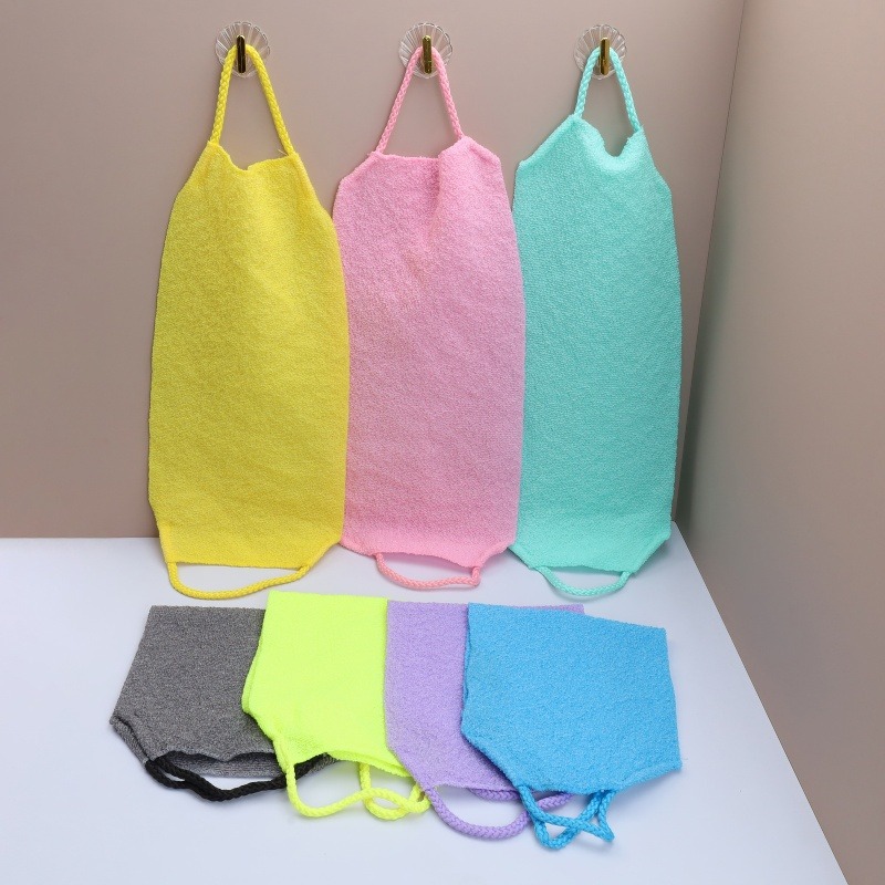 长条韩式搓澡巾尼龙可拉伸弹力拉背巾搓背不求洗澡神器厂家直销