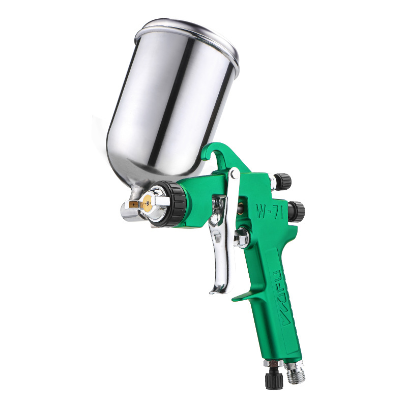 Pistola de pulverización neumática transfronteriza personalizada W - 71CG 1.0 / 1.3 / 1.5 / 1.8mm alta atomización 400ml pistola de pulverización de olla superior